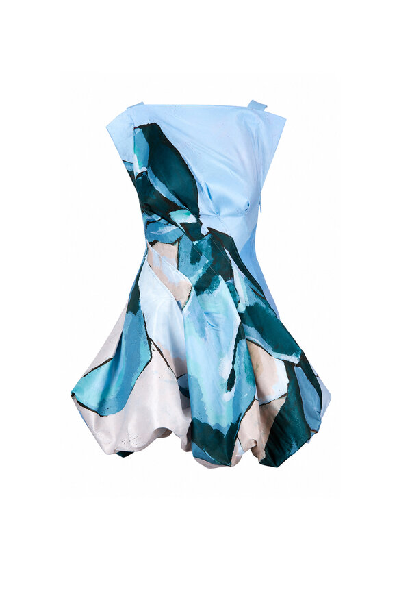 Acler Falldon Blue Abstract Mini Dress - view 1