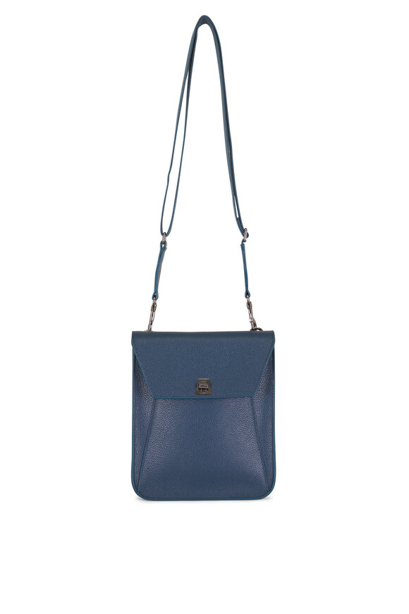 Akris Small Anouk Ottanio Blue Leather Messenger Bag - view 1