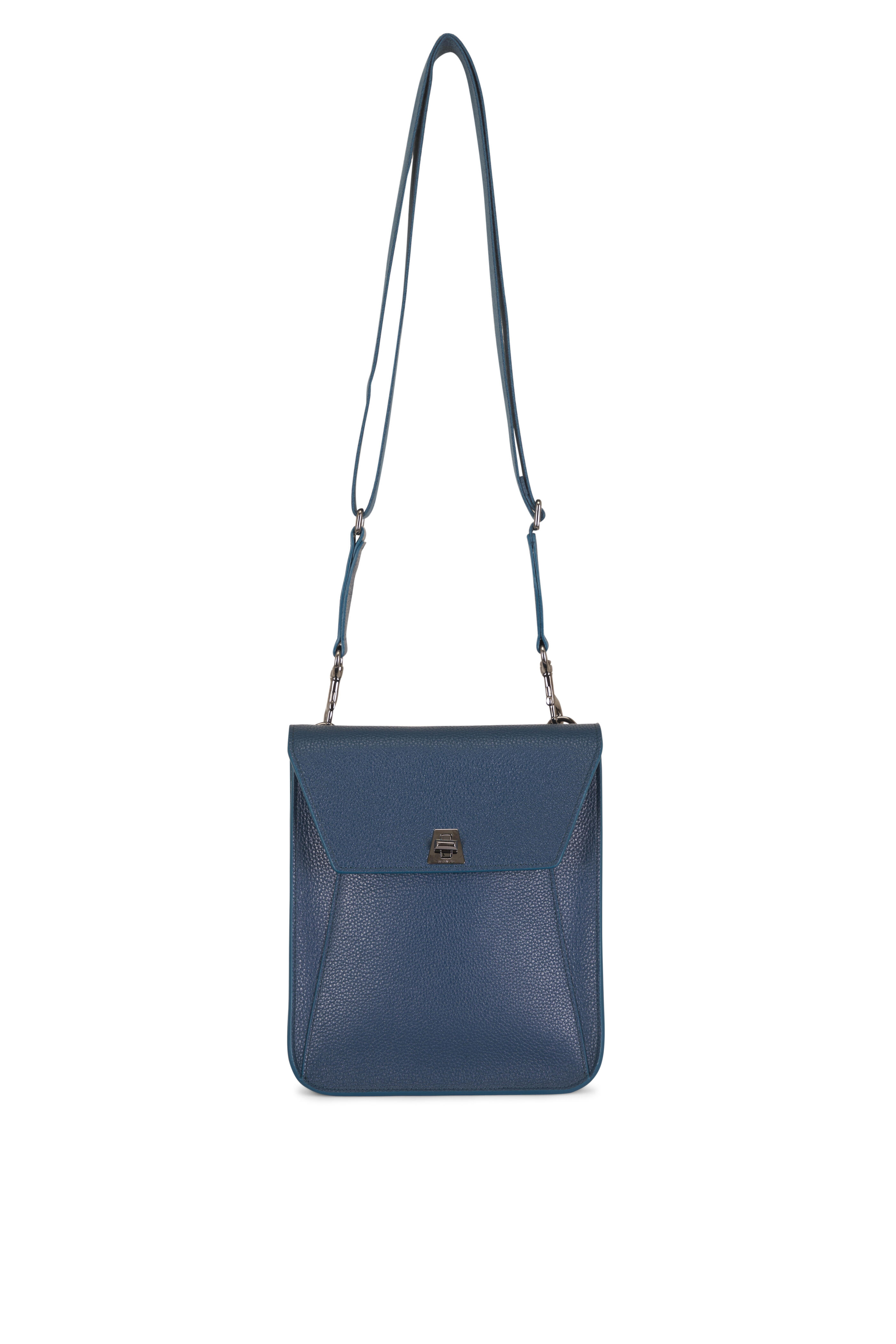 Akris - Small Anouk Ottanio Blue Leather Messenger Bag - view 1