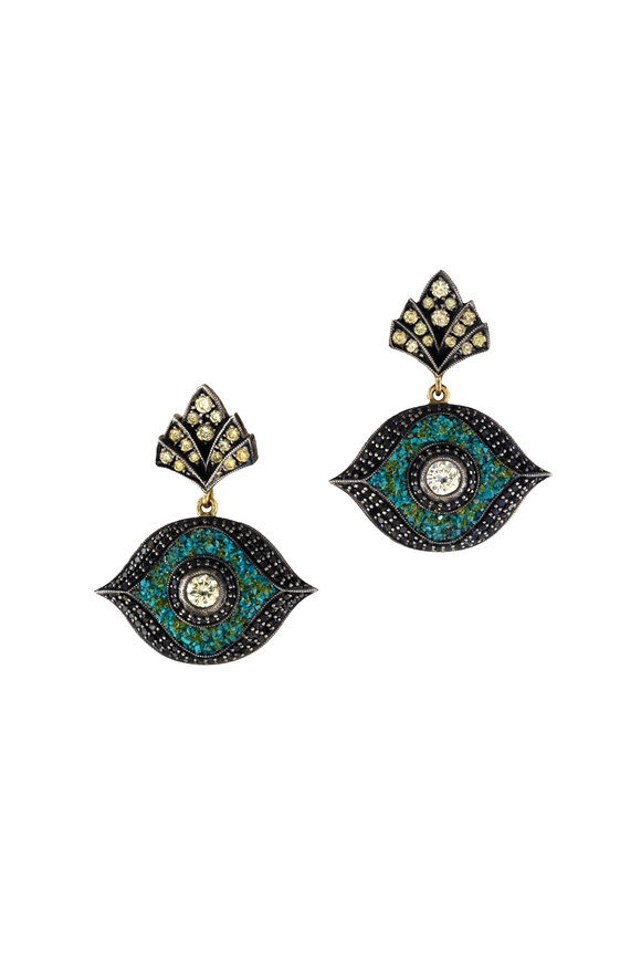 Sevan Bicakci Micro Mosaic Diamond Evil Eye Drop Earrings