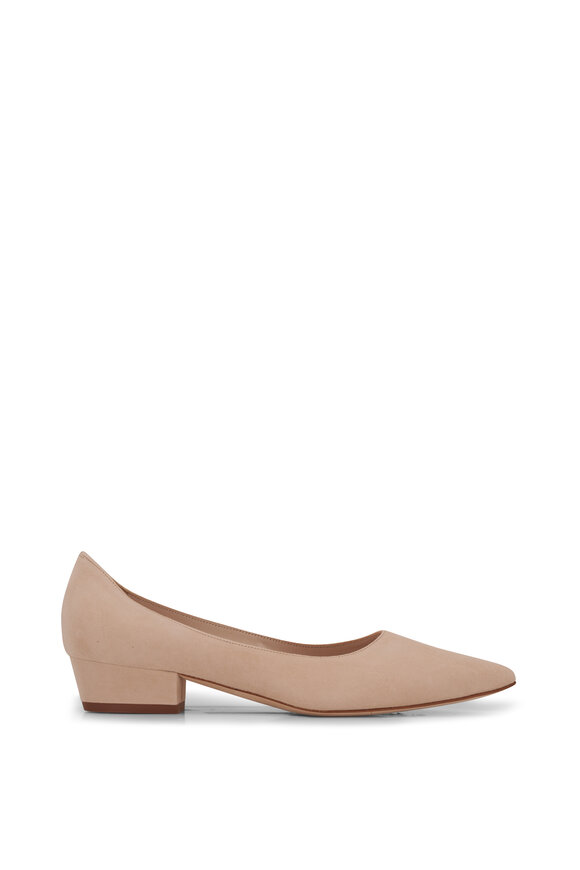 Manolo Blahnik - Florette Cream Suede Pump, 30mm