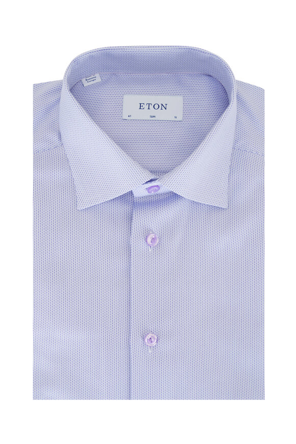 Eton Light Purple Textured Cotton Dress Shirt