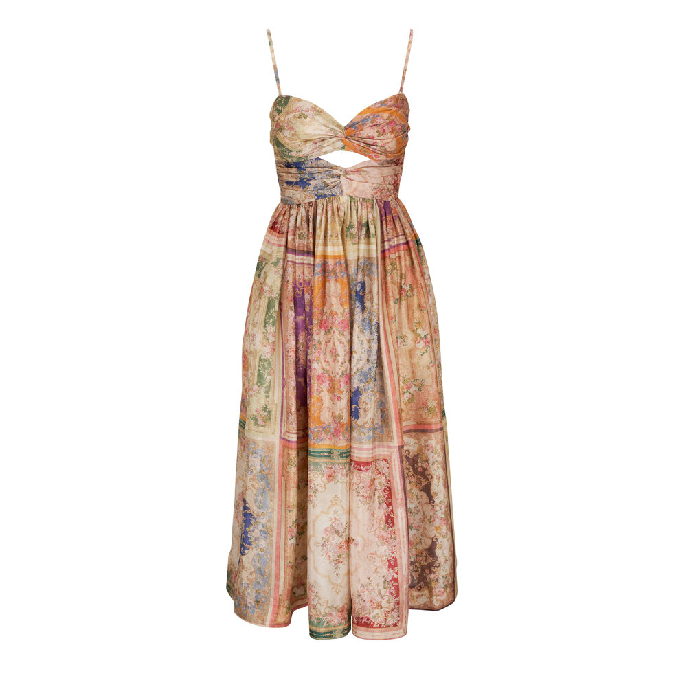 knee length dresses for ladies Zimmermann Rebellion Cream Flutter Sleeve Midi Dress