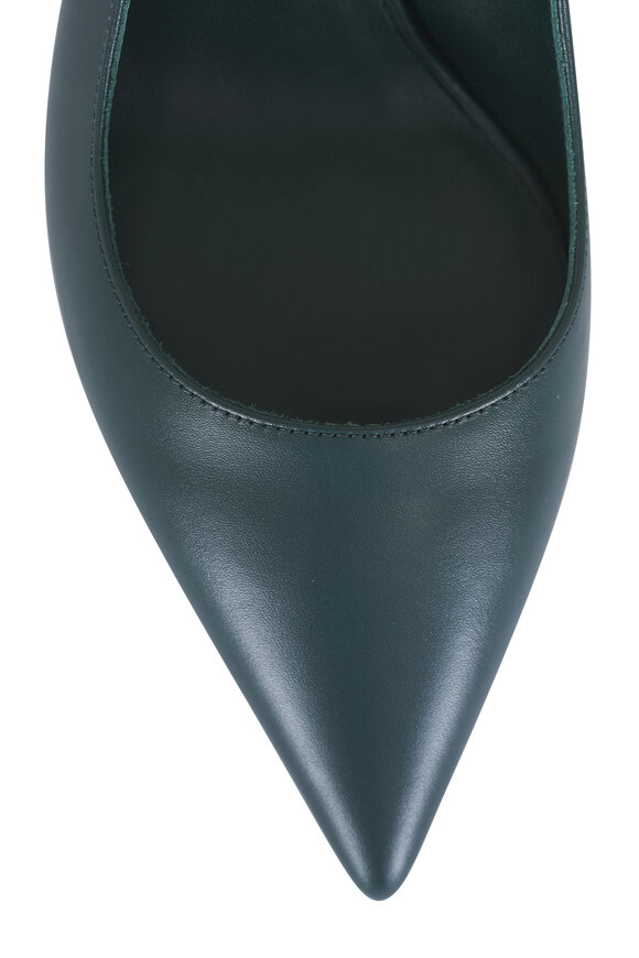 Jimmy Choo Love Dark Green Leather Slingback, 65mm - view 4