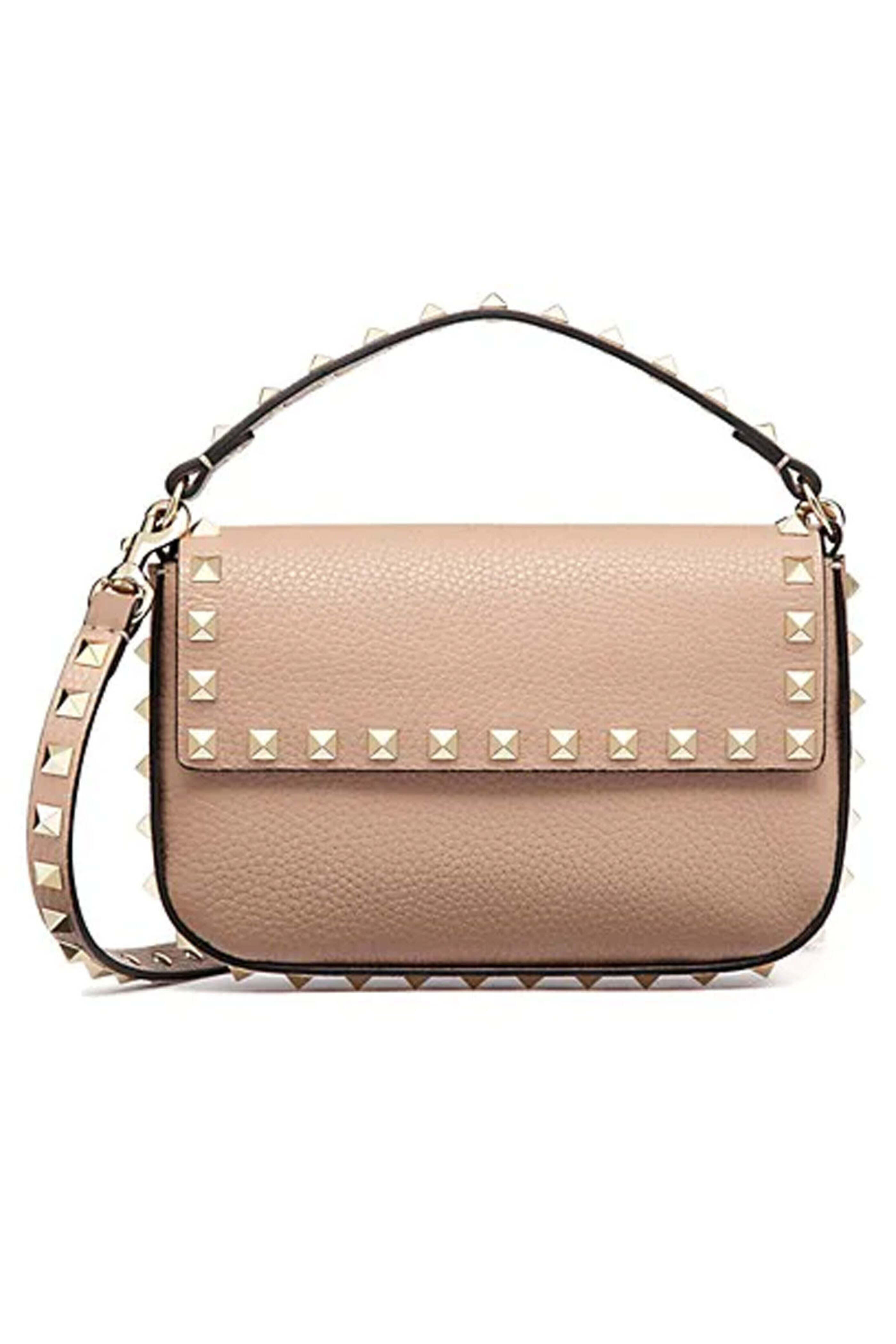 ショルダーバッグ・ポシェット VALENTINO GARAVANI `Rockstud` Pouch Valentino Garavani - Rockstud Grained Black Leather Pouch