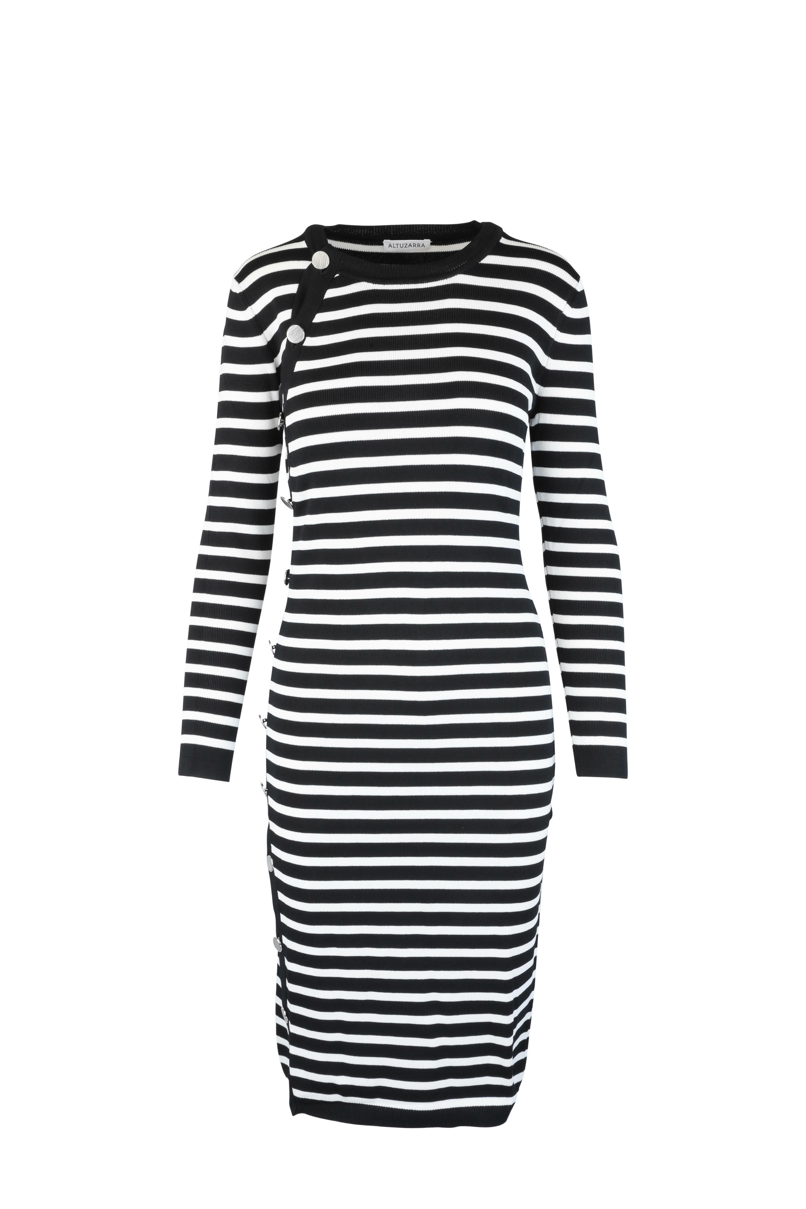 Altuzarra - Black & Ivory Striped Dress
