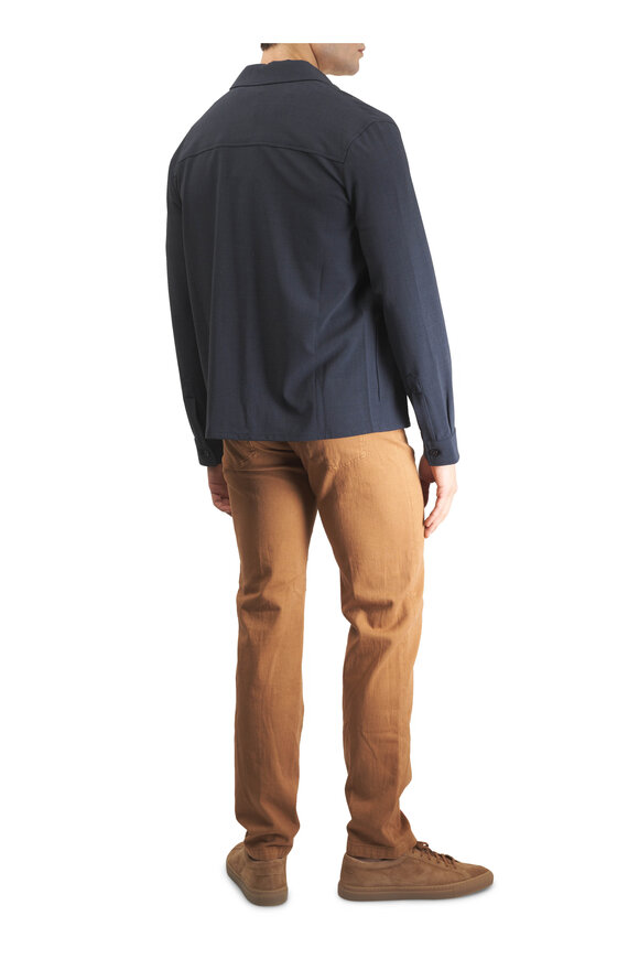 Marco Pescarolo Petrol Clean Stretch Wool Short Zip Jacket - view 4