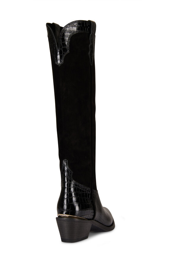 Partlow Mira Stamped Leather & Suede Tall Cowboy Boot - view 3