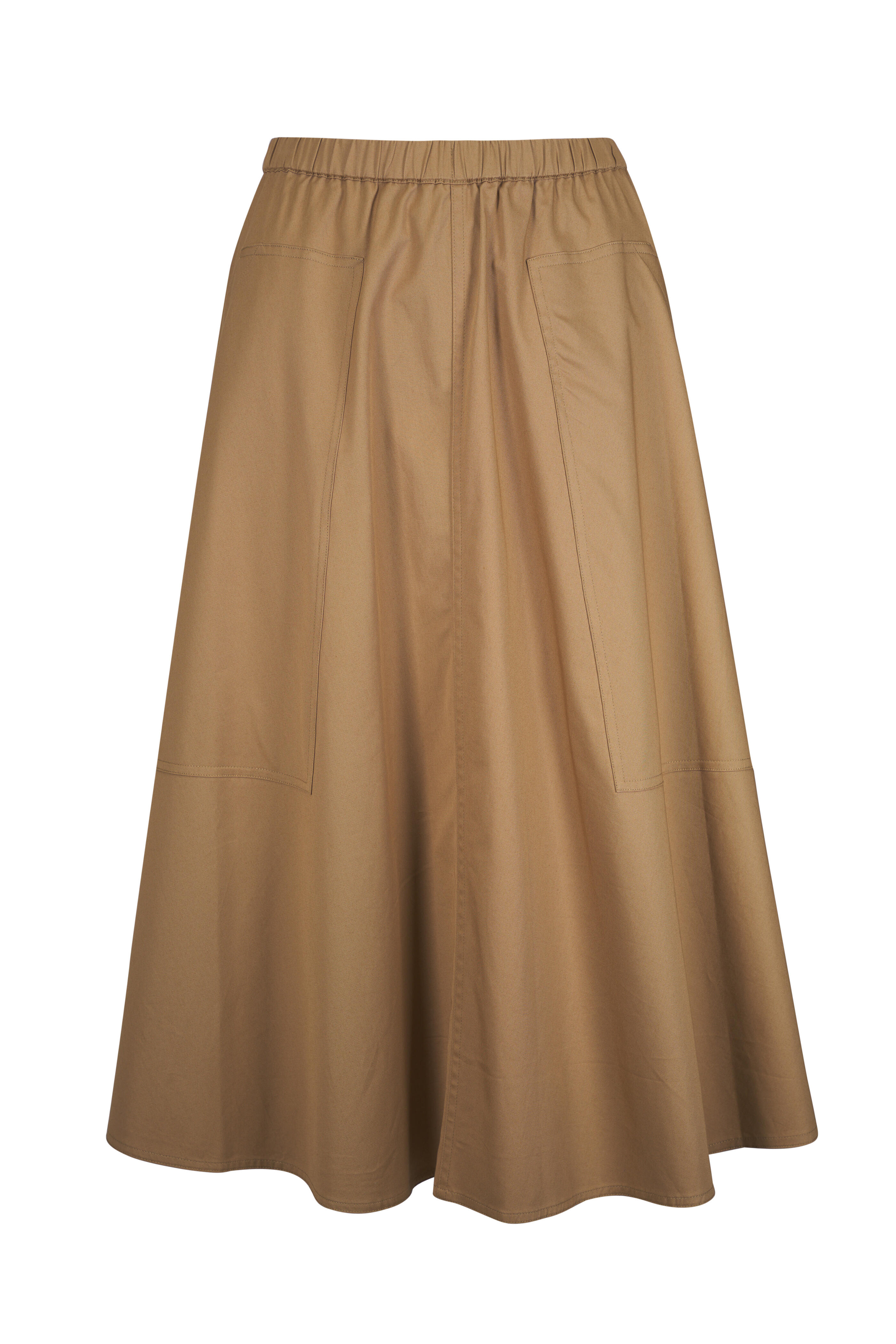 Vince - Dark Barley Stretch Cotton Full Skirt