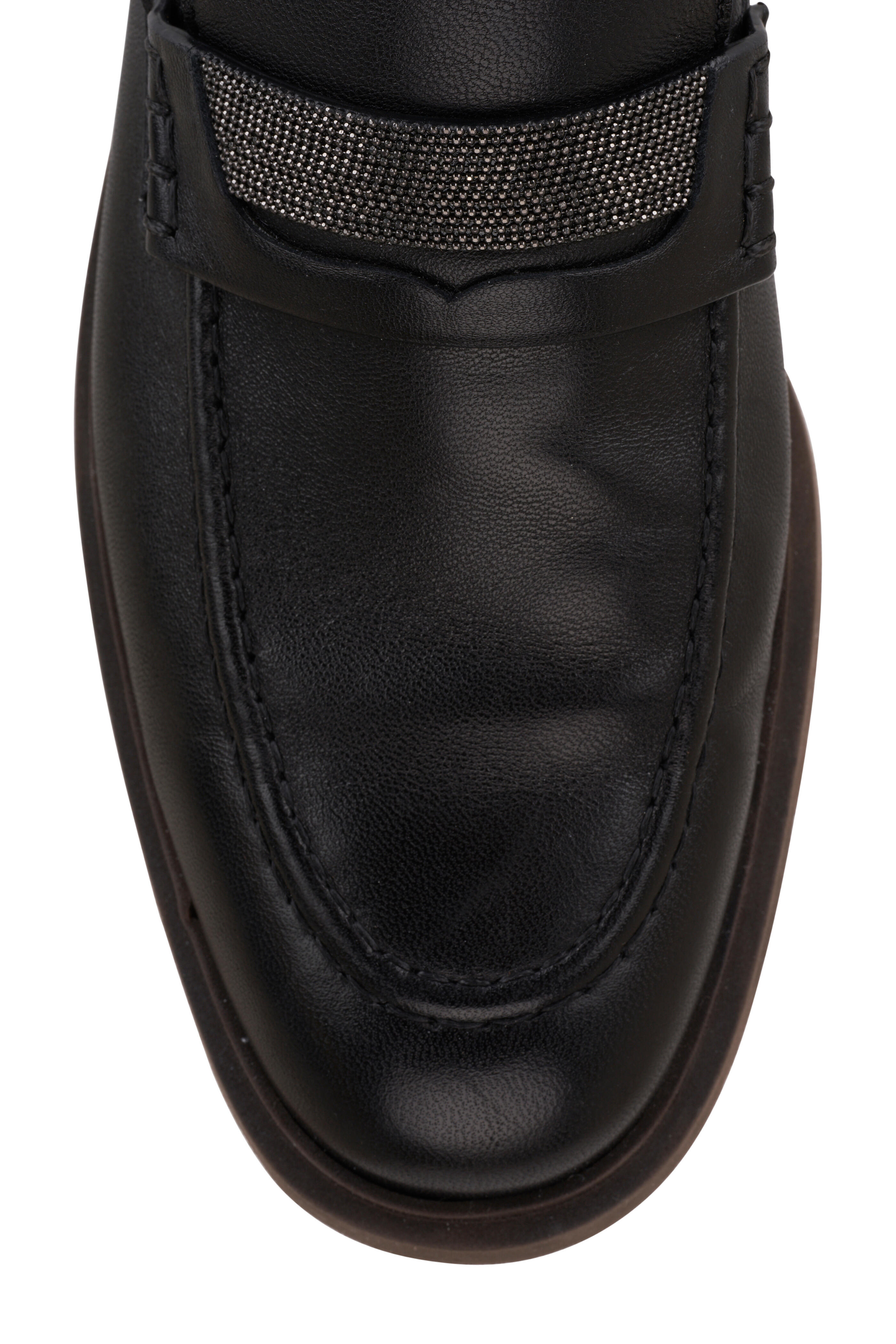 Brunello Cucinelli - Black Leather Penny Loafer | Mitchell Stores