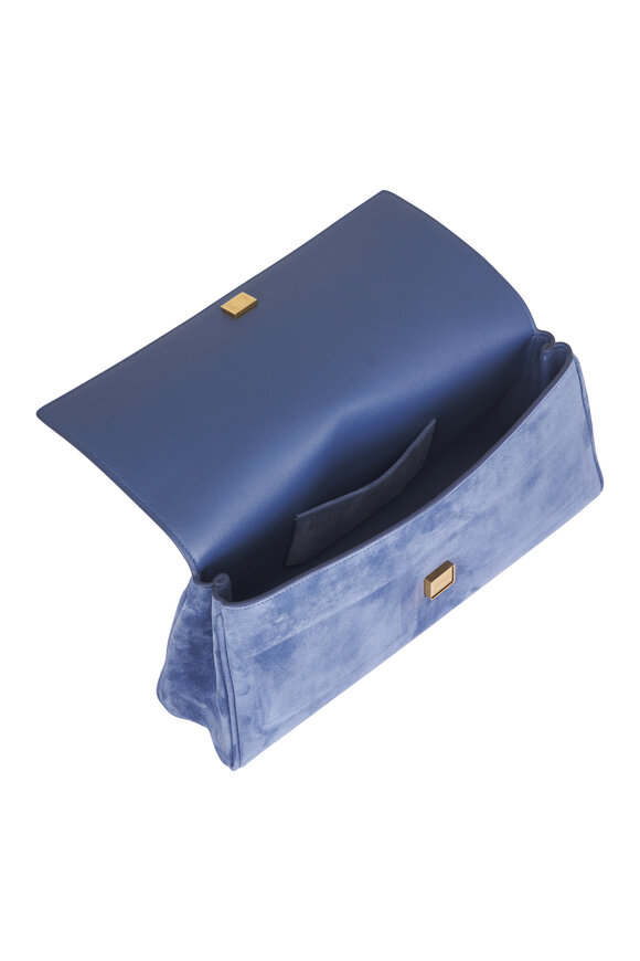 Khaite Audrey Cloud Blue Suede Clutch - view 5
