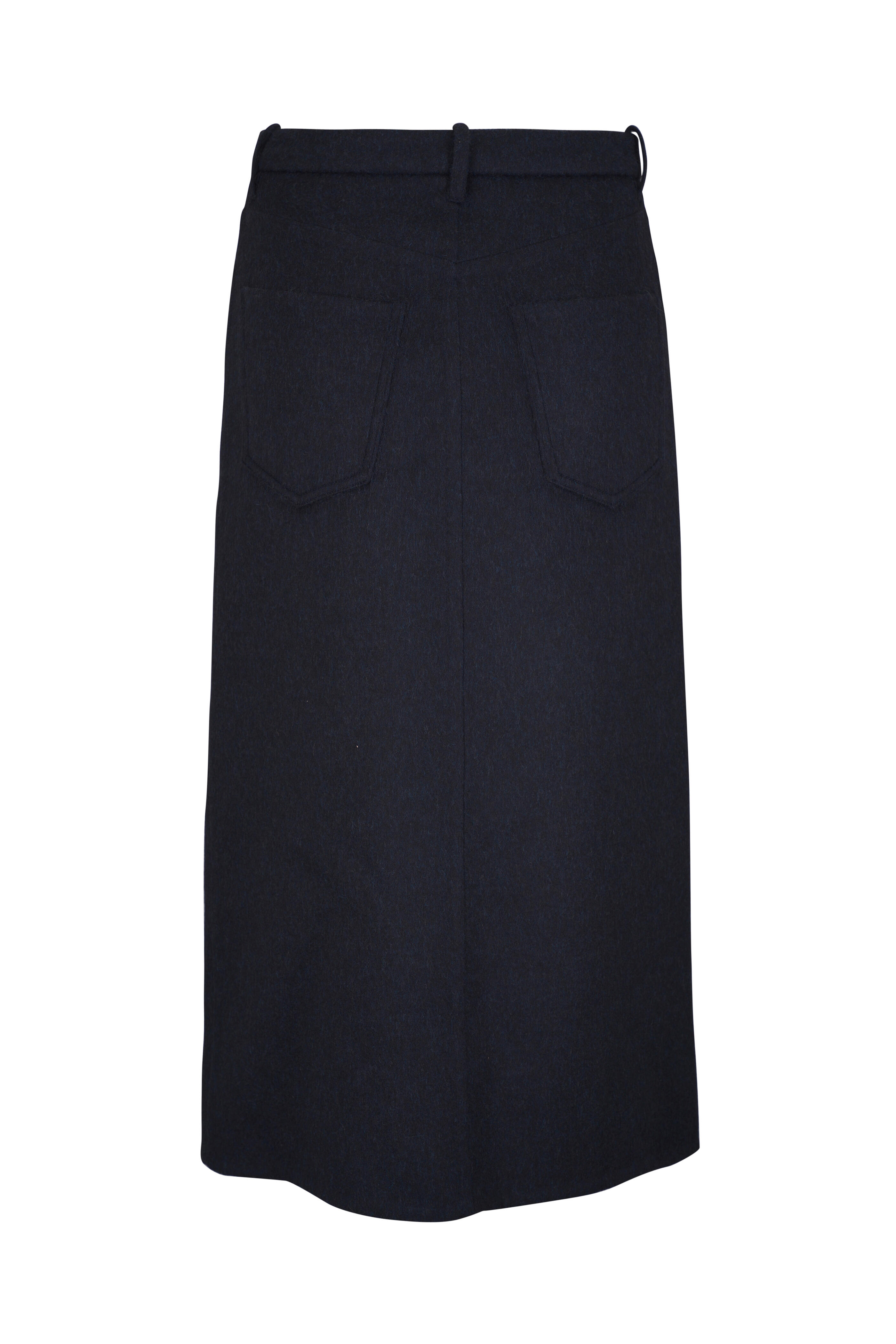 Brunello Cucinelli - Navy Blue Wool Wrap Skirt