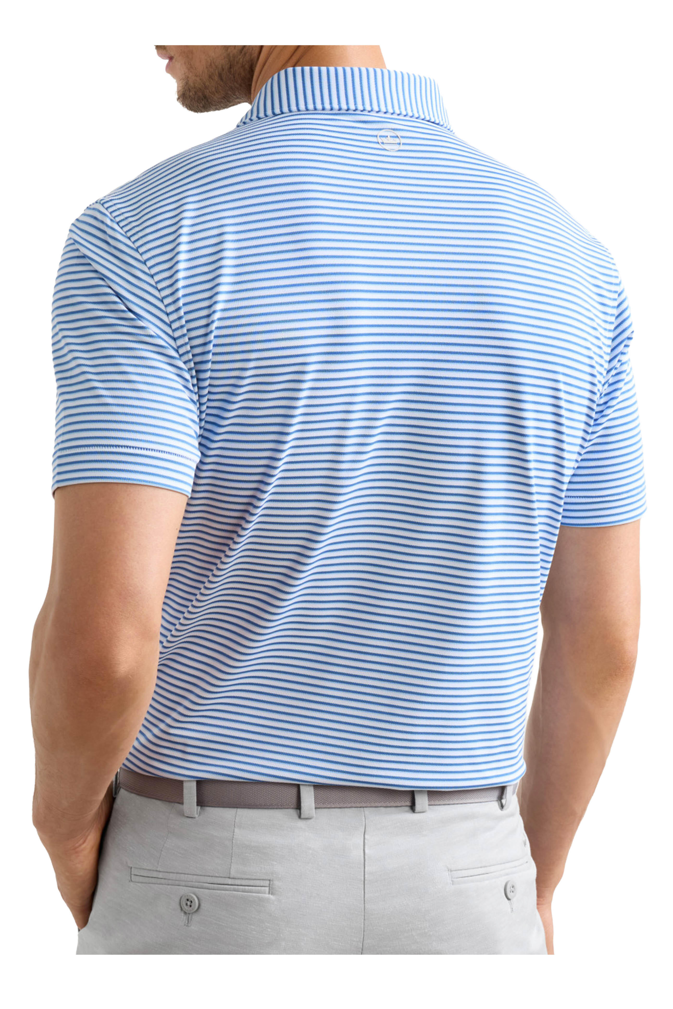 Peter Millar - Tempo Blue & White Performance Mesh Polo