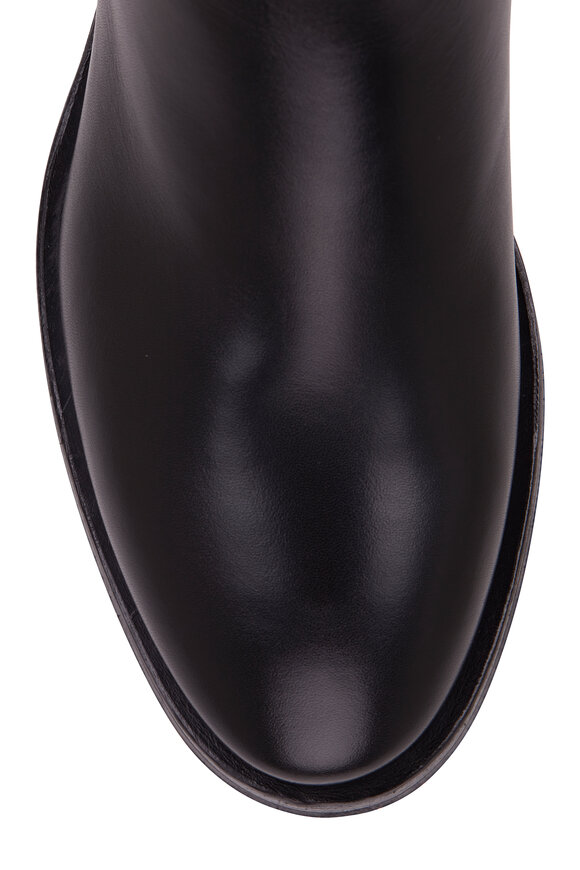 Santoni - Fleeces Black Leather Short Boot
