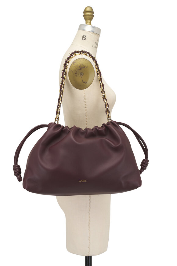 Loewe Large Flamenco Burgundy Chain Shoulder Bag - view 8