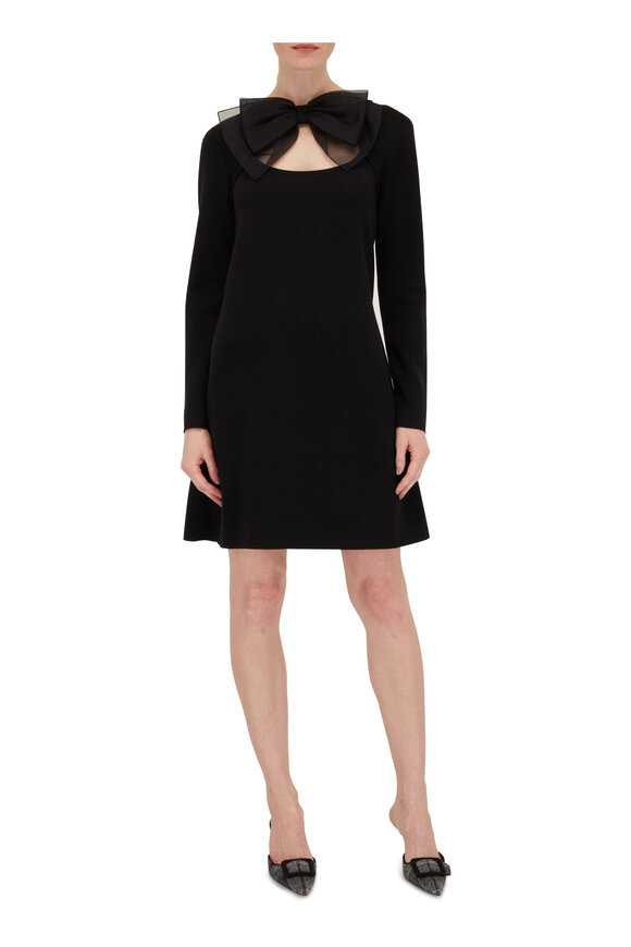 Carolina Herrera - Black Long Sleeve Bow Dress 