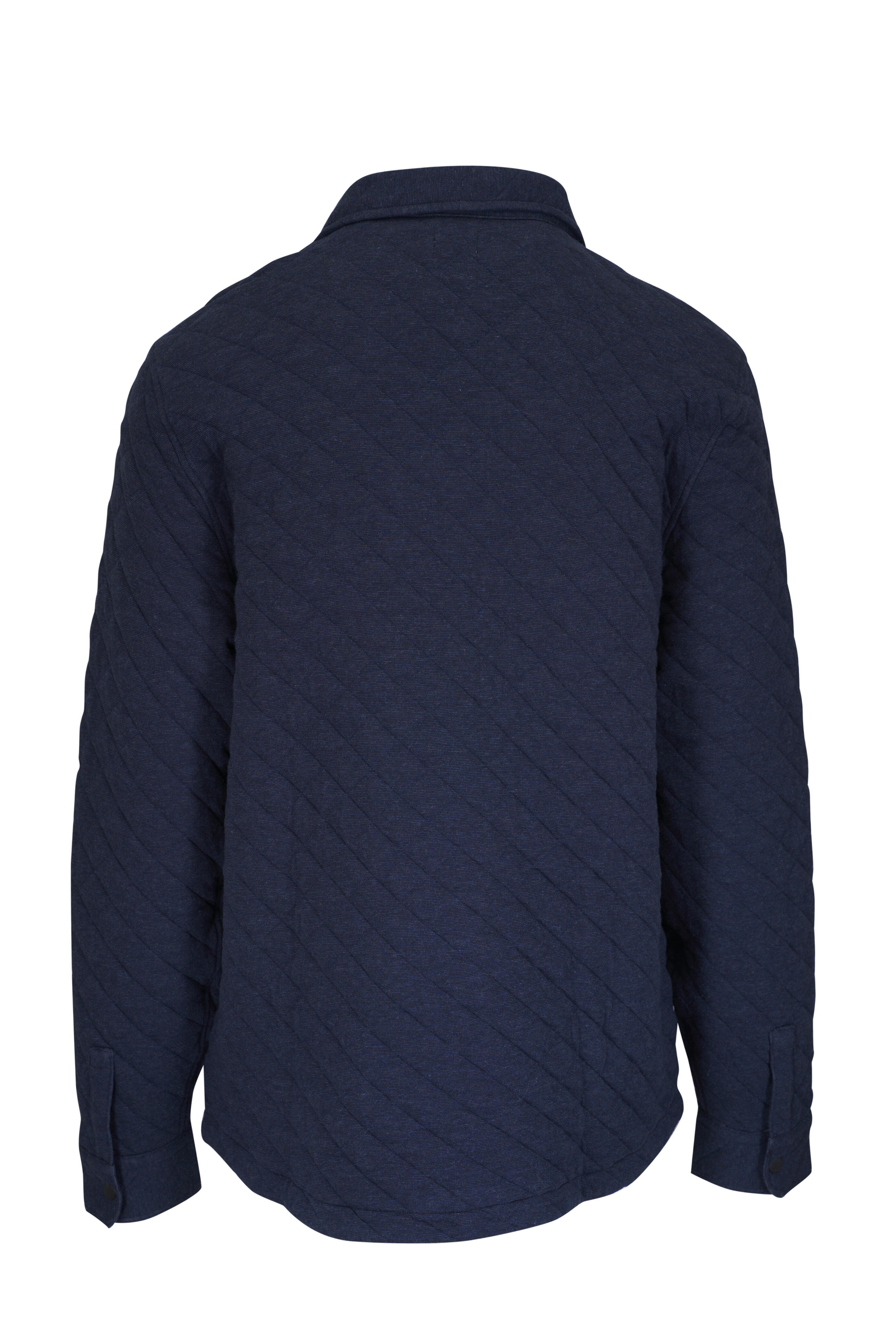 Faherty Brand - Epic Navy Mélange Quilted Fleece CPO Jacket