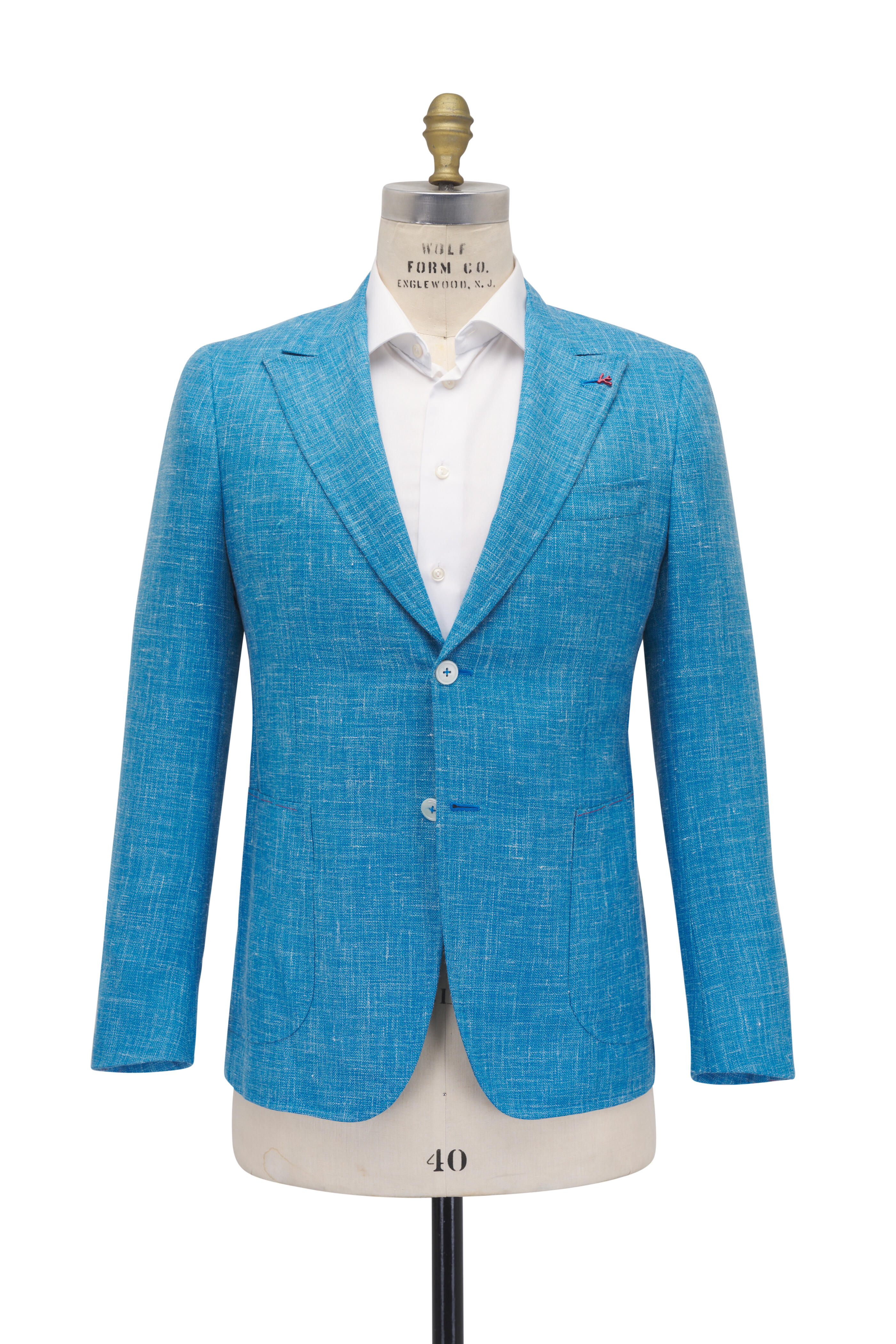 Isaia - Turquoise Wool, Silk & Linen Sportcoat