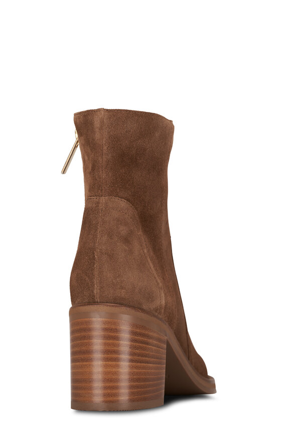 Aquatalia - Janella Light Brown Silky Suede Ankle Boot, 70mm