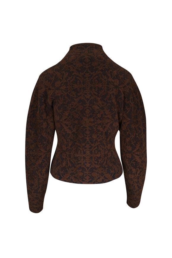 Loro Piana Gardenia Brown & Black Floral Jacquard Jacket - view 2