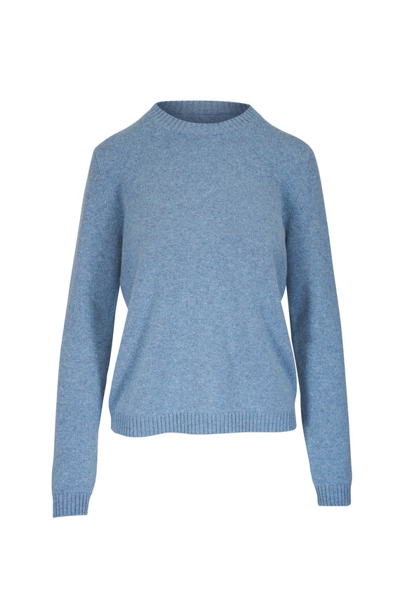 Loro Piana Parksville Light Blue Cashmere Crewneck Sweater