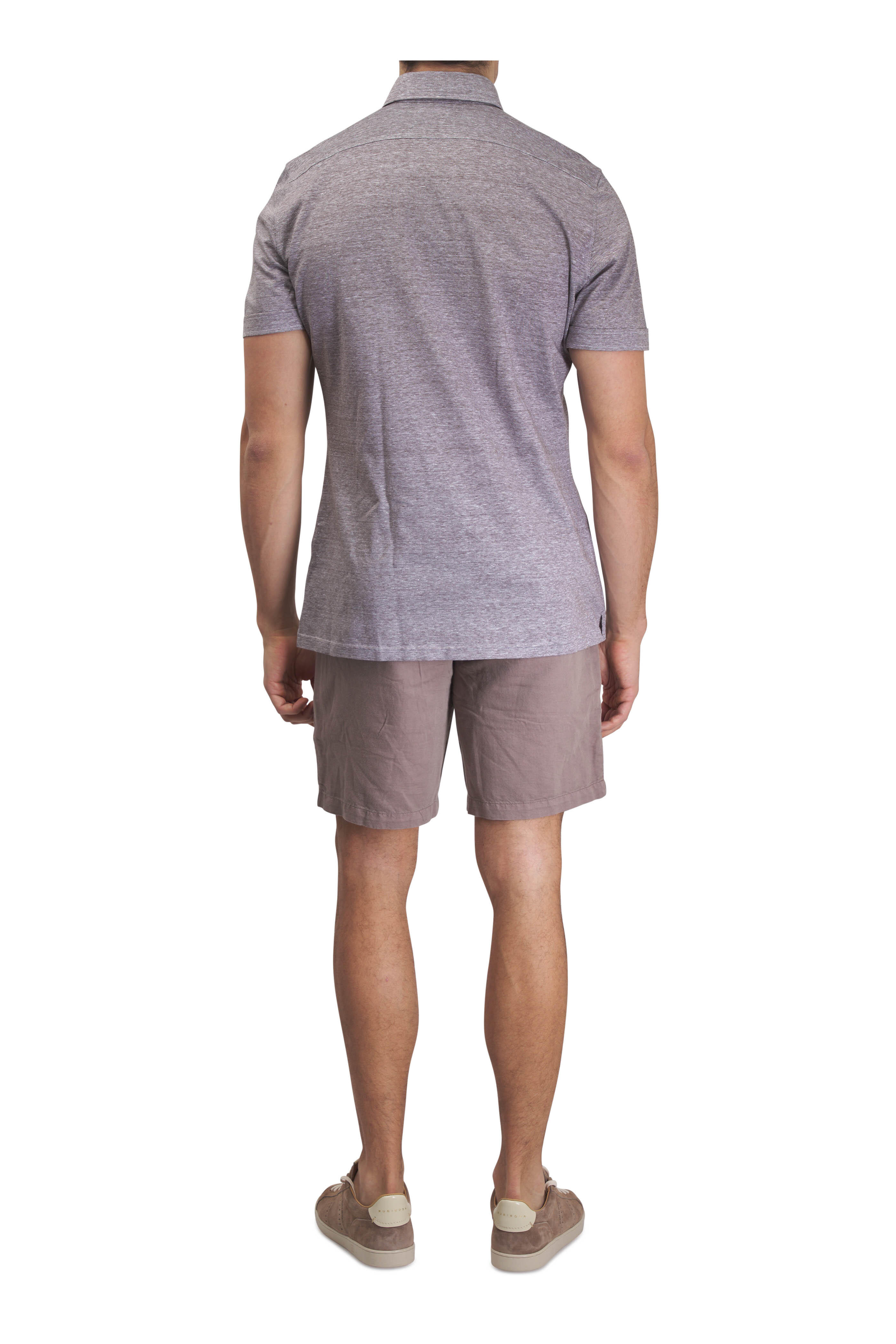 Emanuel Berg - Brown Jersey Cotton & Linen Button Up