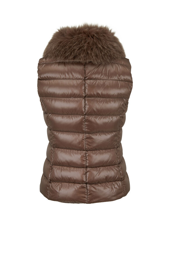 Herno - Bronze Fur Collar Puffer Vest