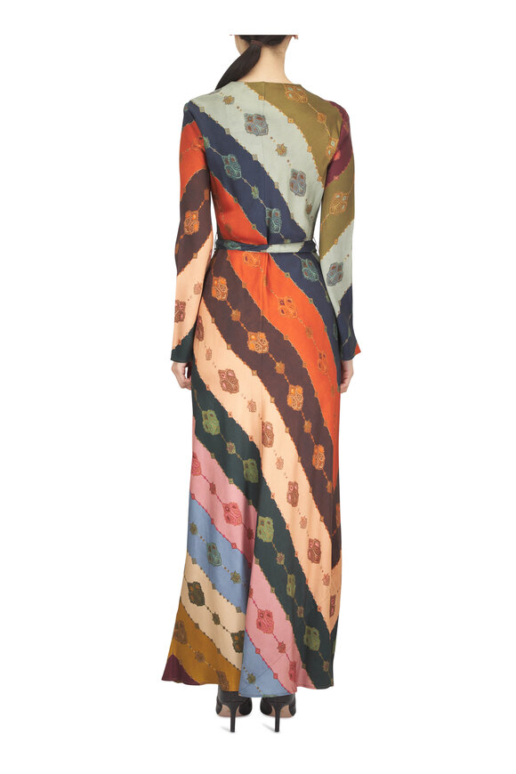 Zimmermann Ascent Multicolor Prism Stripe Bias Sheath Dress - view 4