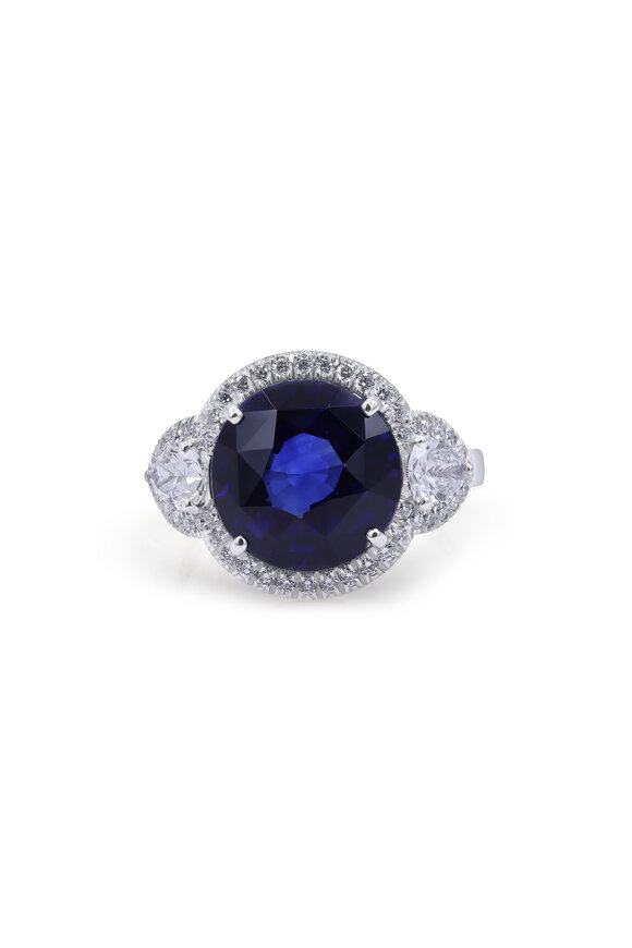 Oscar Heyman Platinum Sapphire & Diamond Ring 