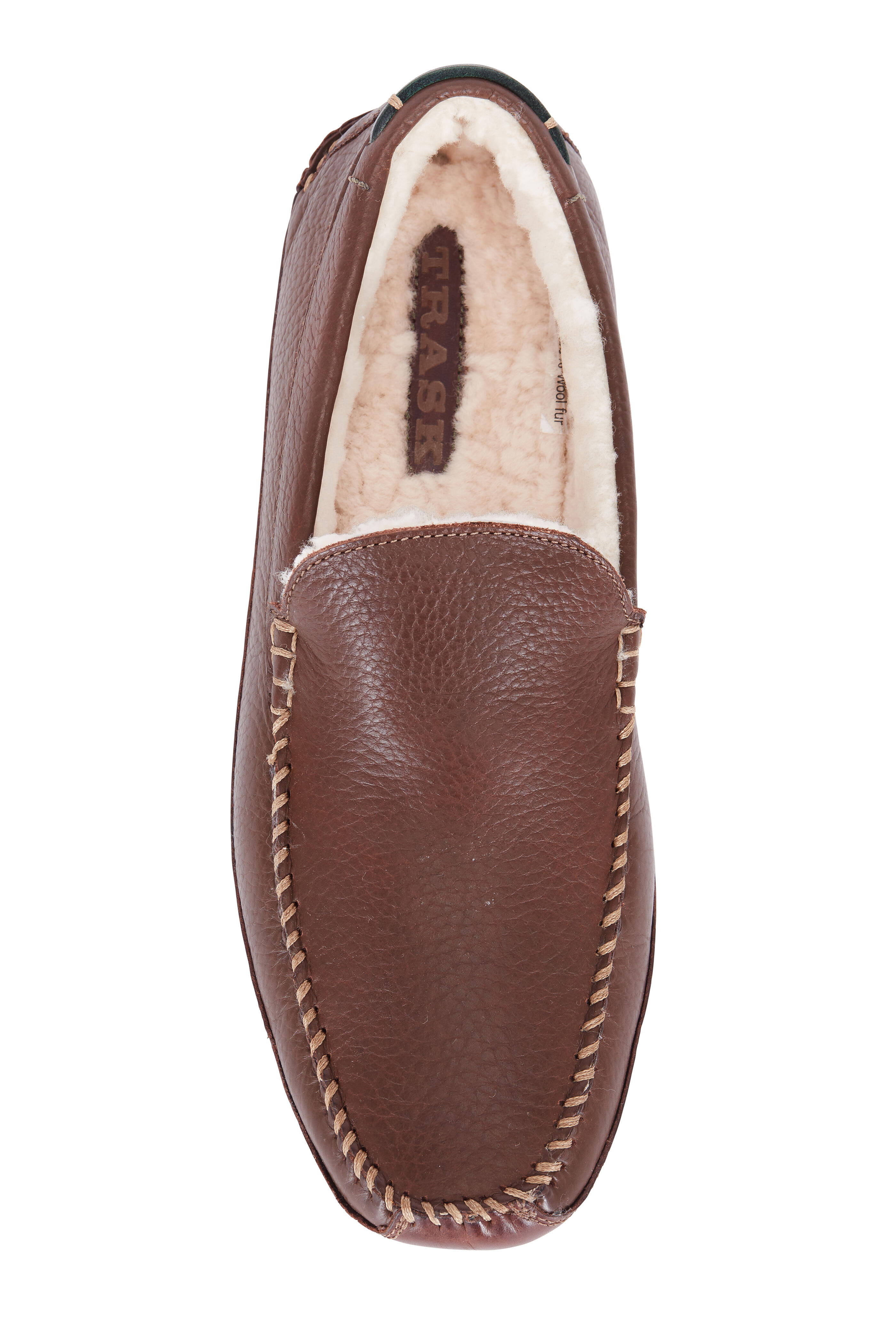 Trask Denton Brown Leather Shearling Lined Loafer