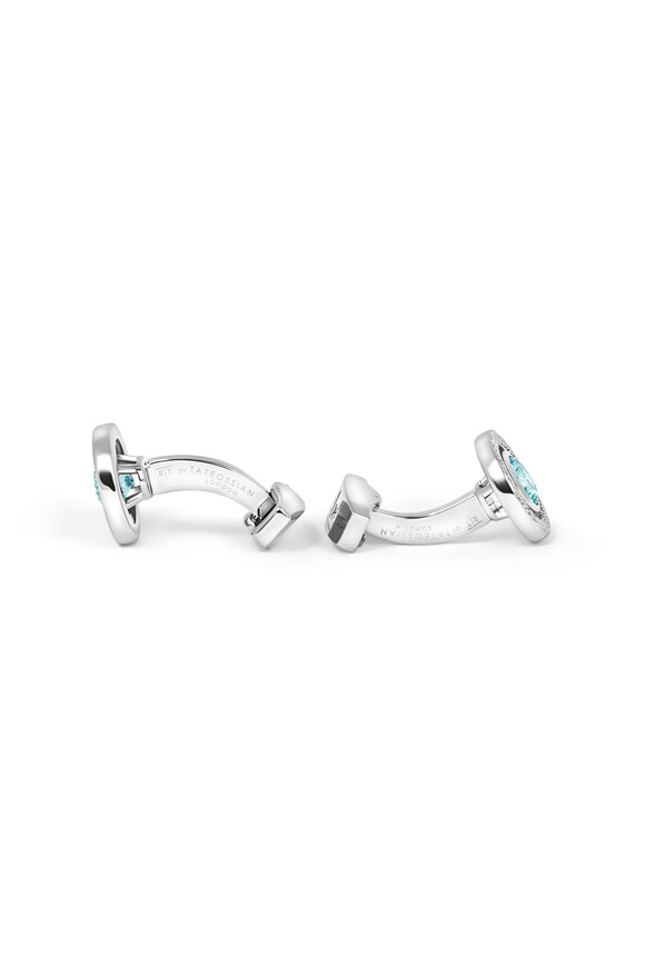 Tateossian - Aquamarine Diamond Pattern Cufflinks