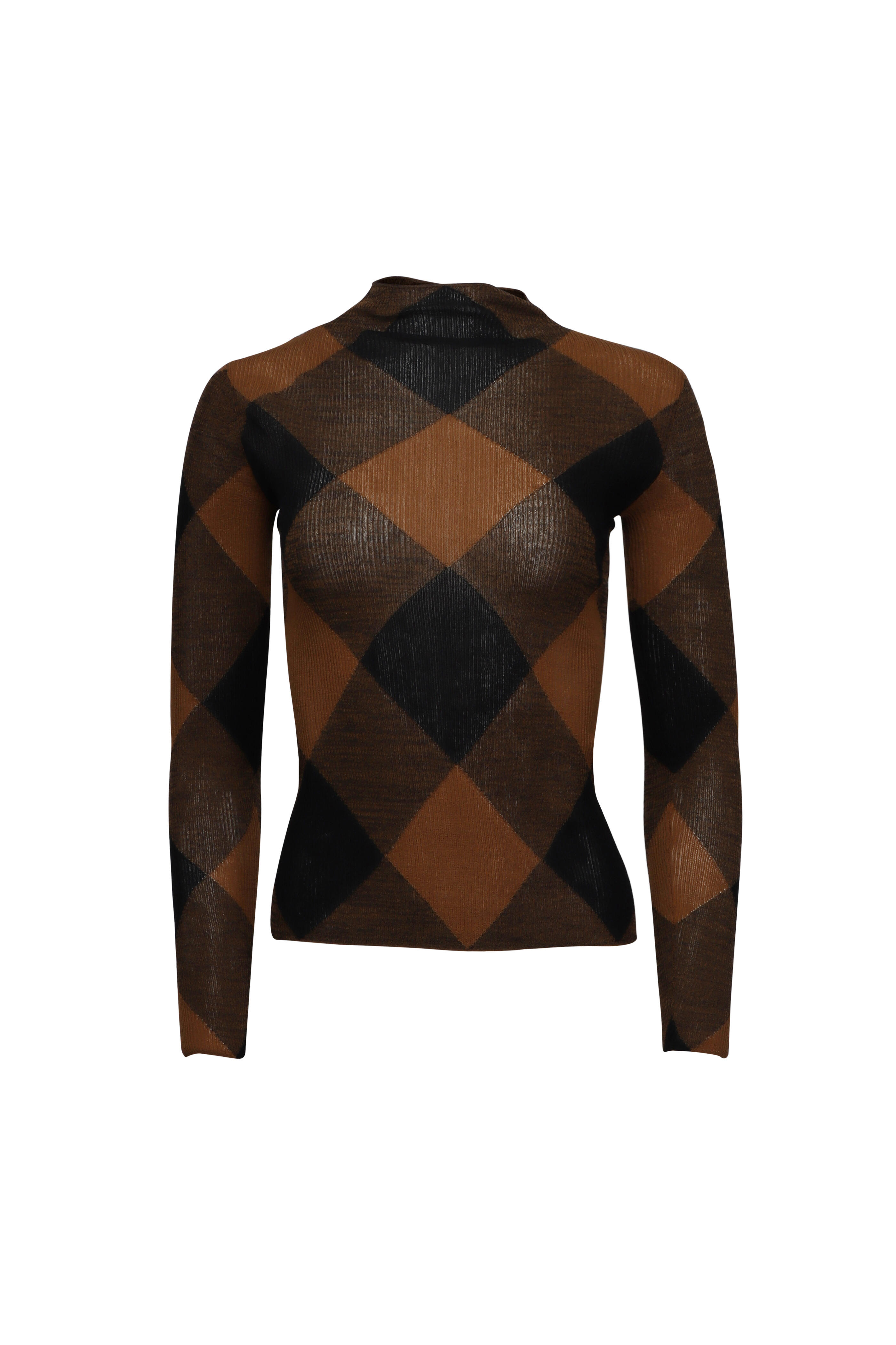 A.L.C. - Hugh Saddle & Black Argyle Knit Top | Mitchell Stores