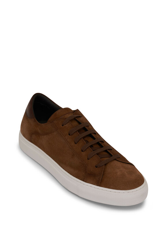 Trask Rigby Dark Brown Suede Low Top Sneaker Mitchell Stores