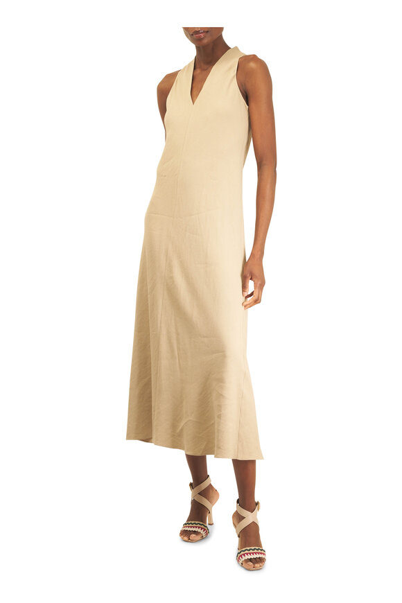 Peter Cohen Vest Sand Stretch Linen Viscose Tank Dress - view 2