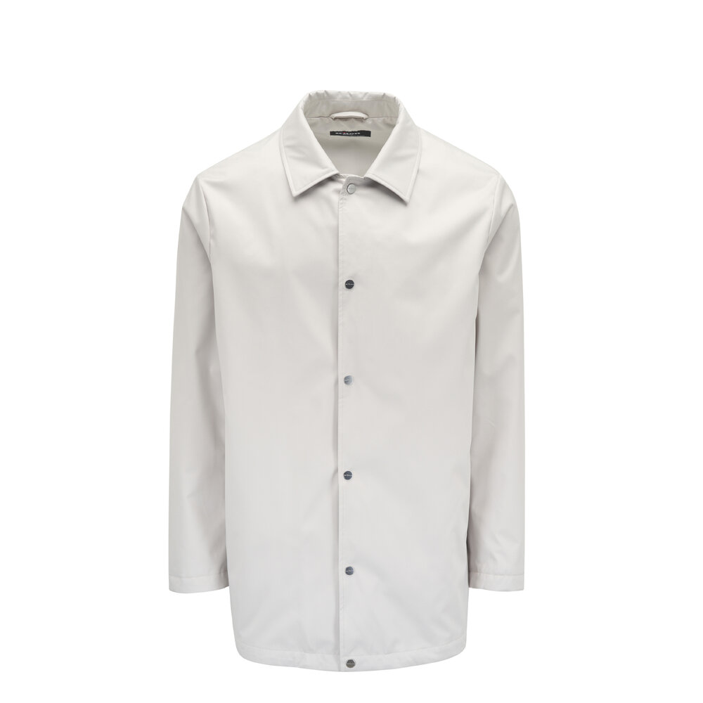 ジャケットその他 KITON Men Jacket UMK06510 1001 White Kiton - Stone Rain Jacket | Mitchell Stores