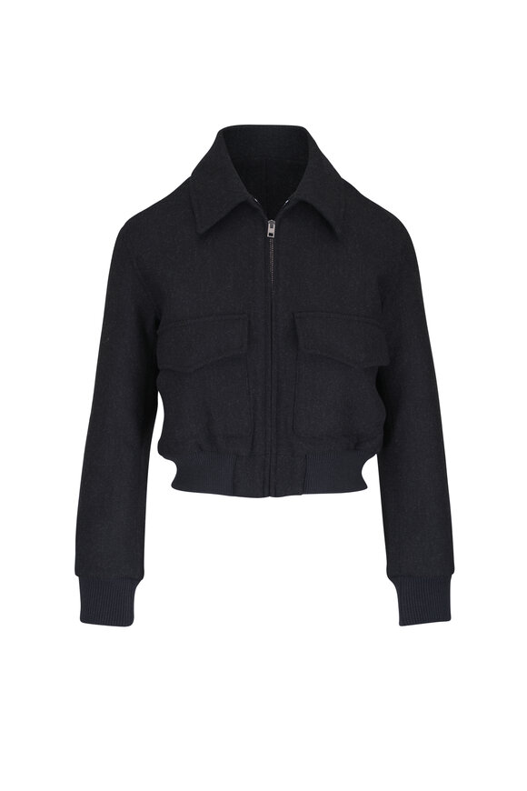 Nili Lotan Redley Gray Wool Bomber Jacket - view 1
