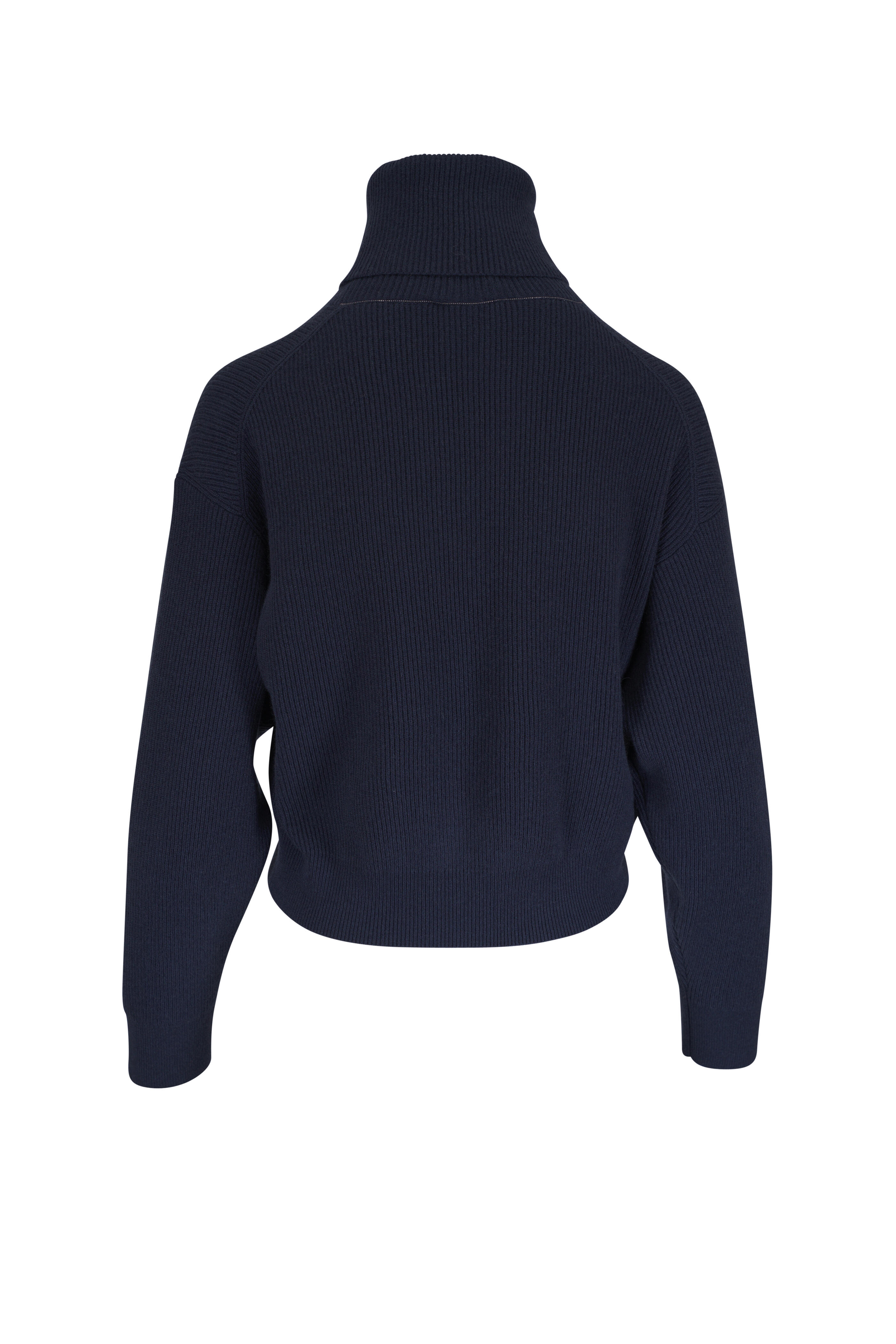 Brunello Cucinelli - Blue Abyss English Rib Turtleneck Sweater