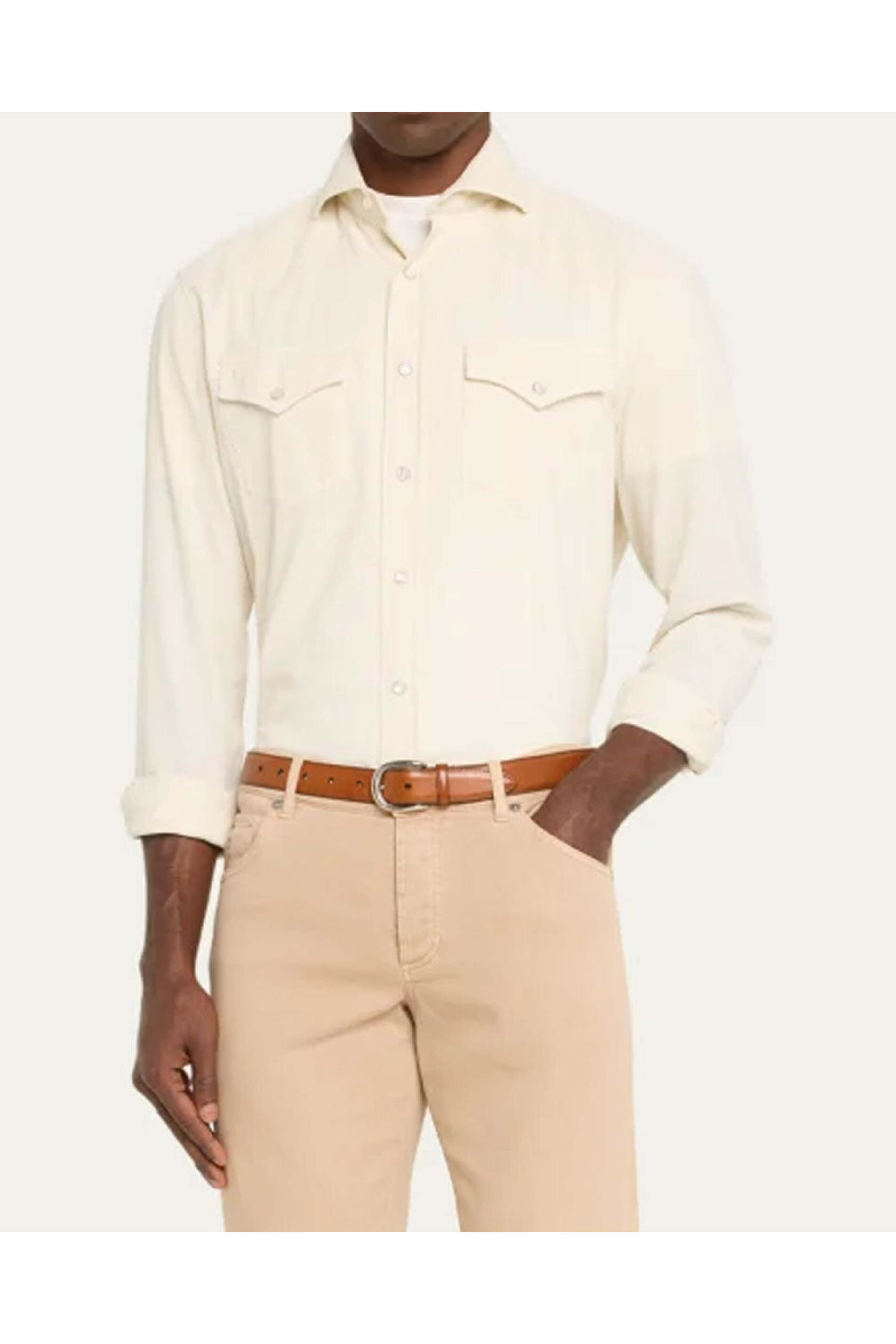 Brunello Cucinelli - Off White Corduroy Shirt
