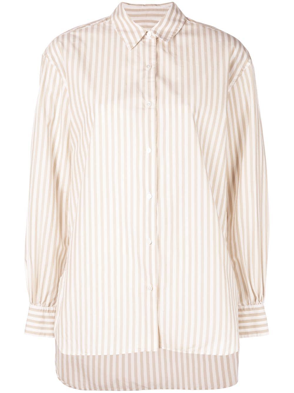 Nili Lotan - Noa Tan Striped Cotton Shirt