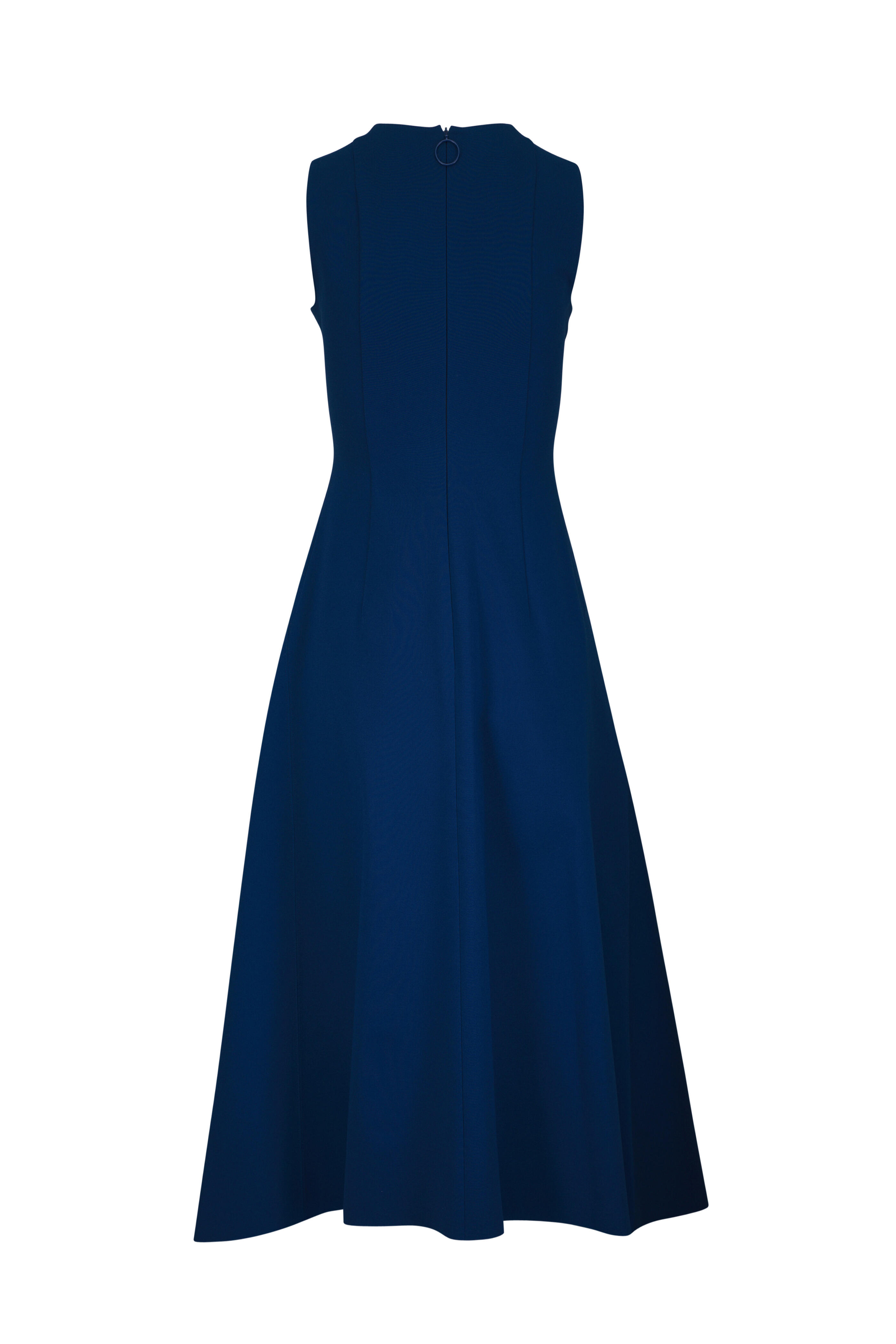 Akris Punto - Teal Blue Crewneck Jersey Fitted Midi Dress