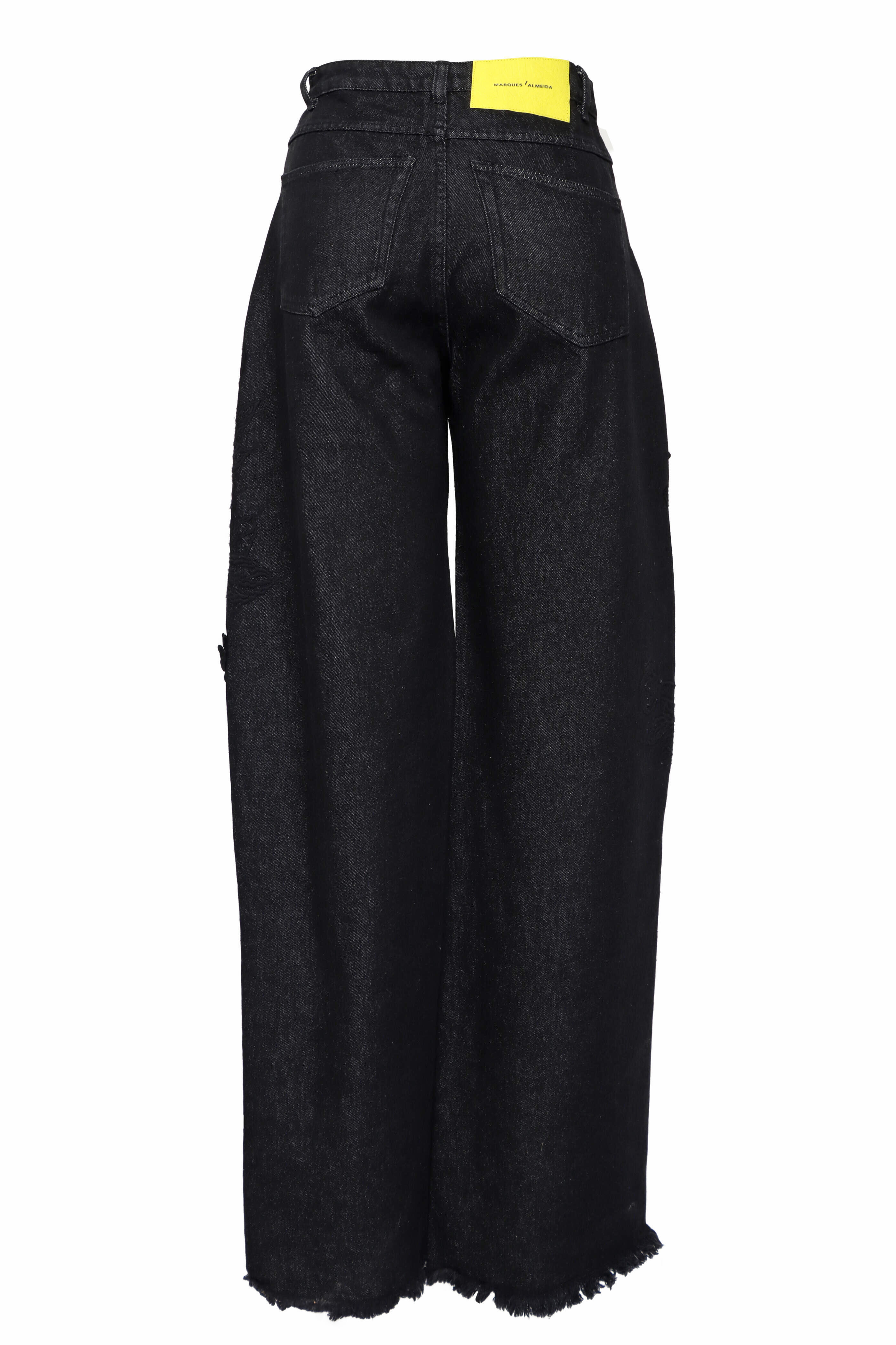 Marques ' Almeida - Black Embroidered Boyfriend Jean