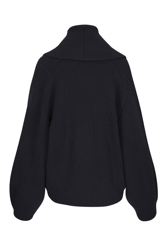 Totême Black Shawl Lapel Cardigan - view 4