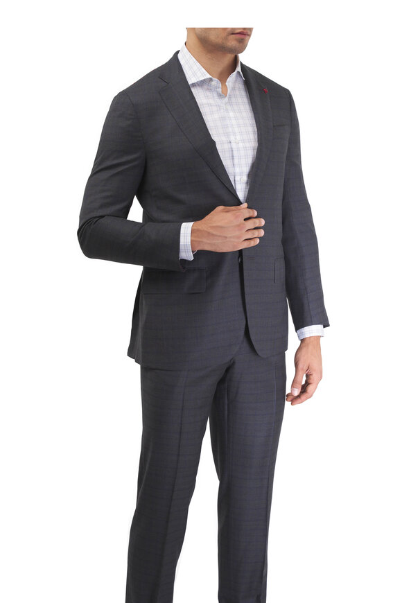 Isaia Gray Glen Plaid Wool Suit - view 2