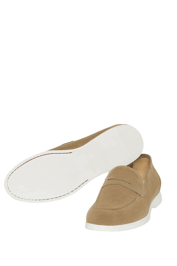 Kiton Tan Castora Suede Casual Loafer - view 3