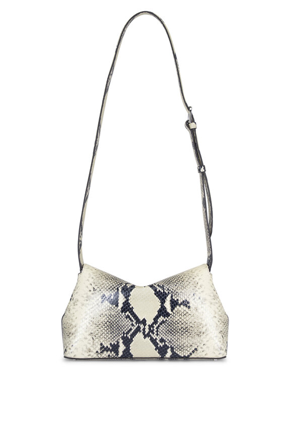 Totême T-Lock Natural Embossed Leather Clutch - view 5