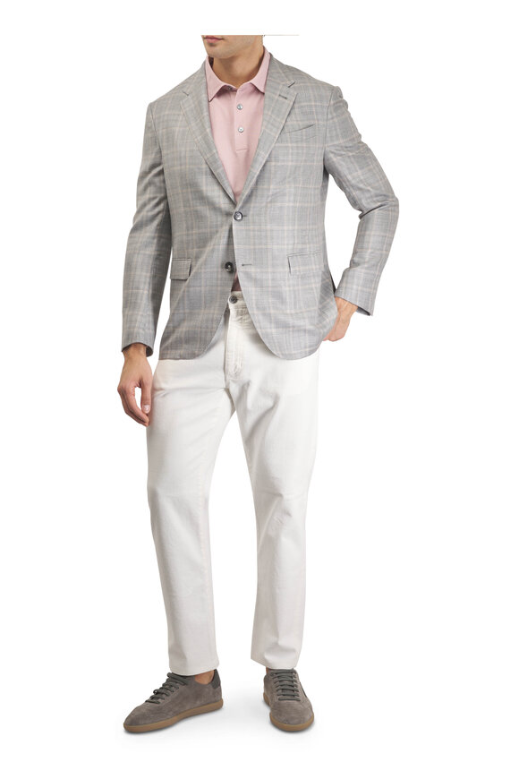 Zegna Gray & Light Beige Plaid Sportcoat - view 2