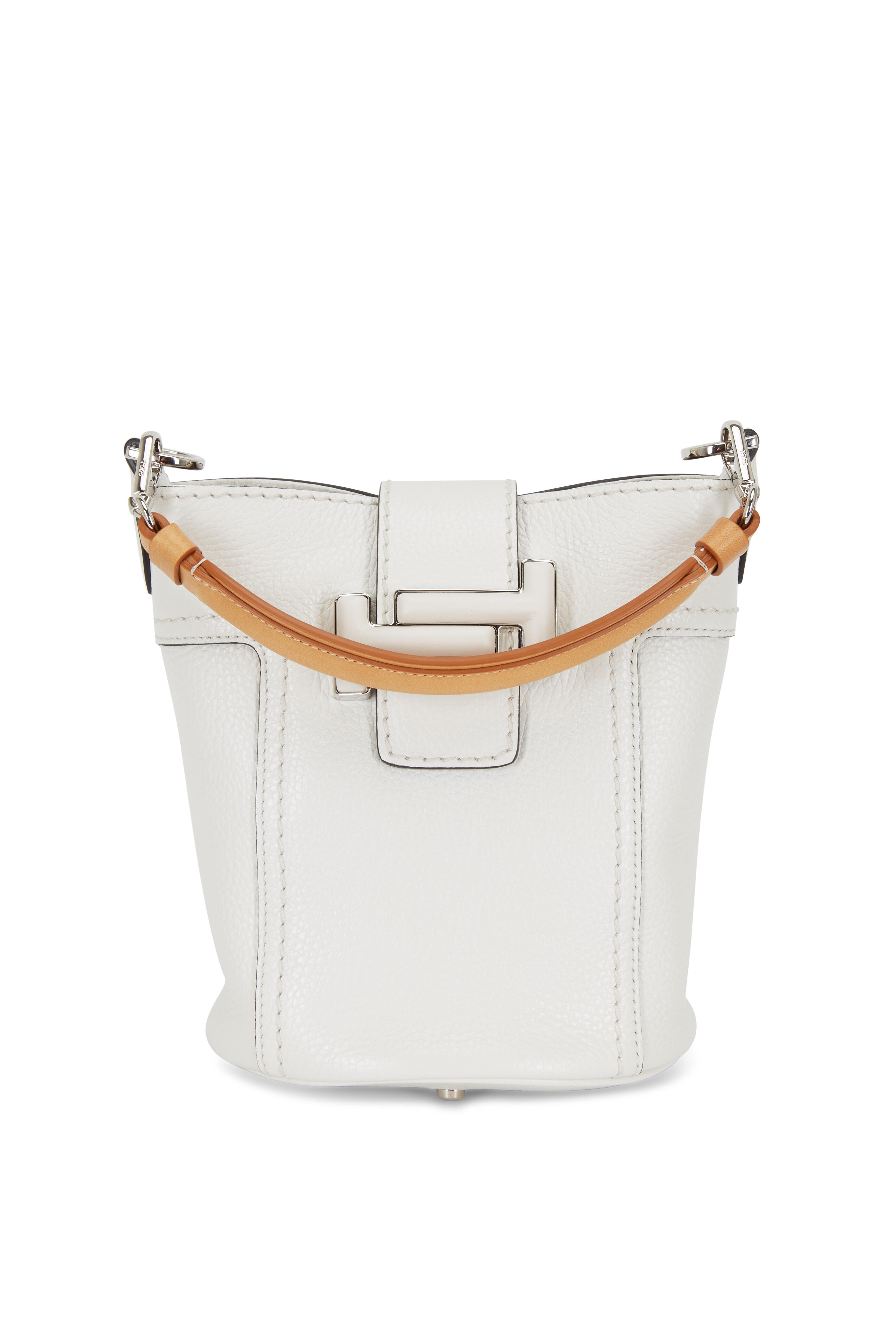 New TOD'S Mini Canvas Bucket Tote Bag Handbag with White