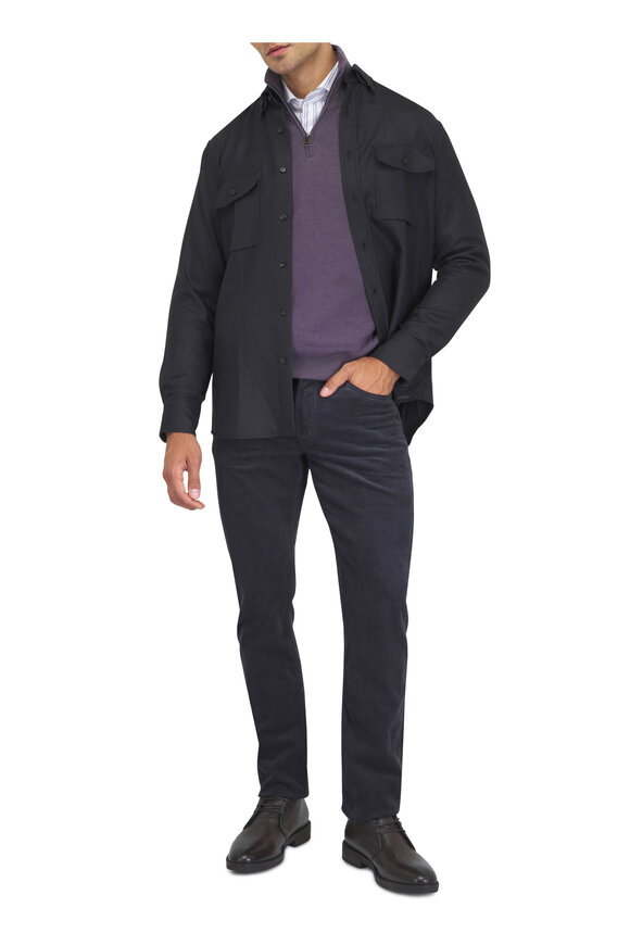 Brioni Black Wool Military Overshirt - view 2