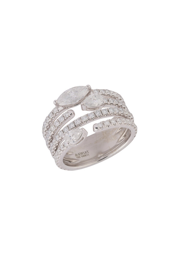 Kwiat 18k White Gold Duet Diamond Wide Band