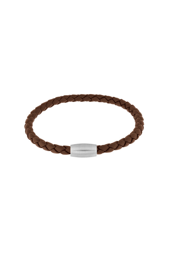 Jan Leslie Brown Woven Leather Bracelet